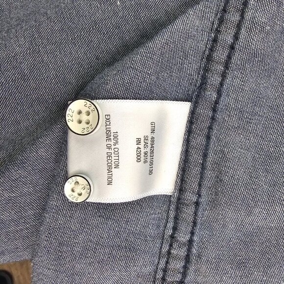 Adam Levine Men’s Blue Denim Button Up Long Sleeve Shirt - Size Large - Picture 11 of 13